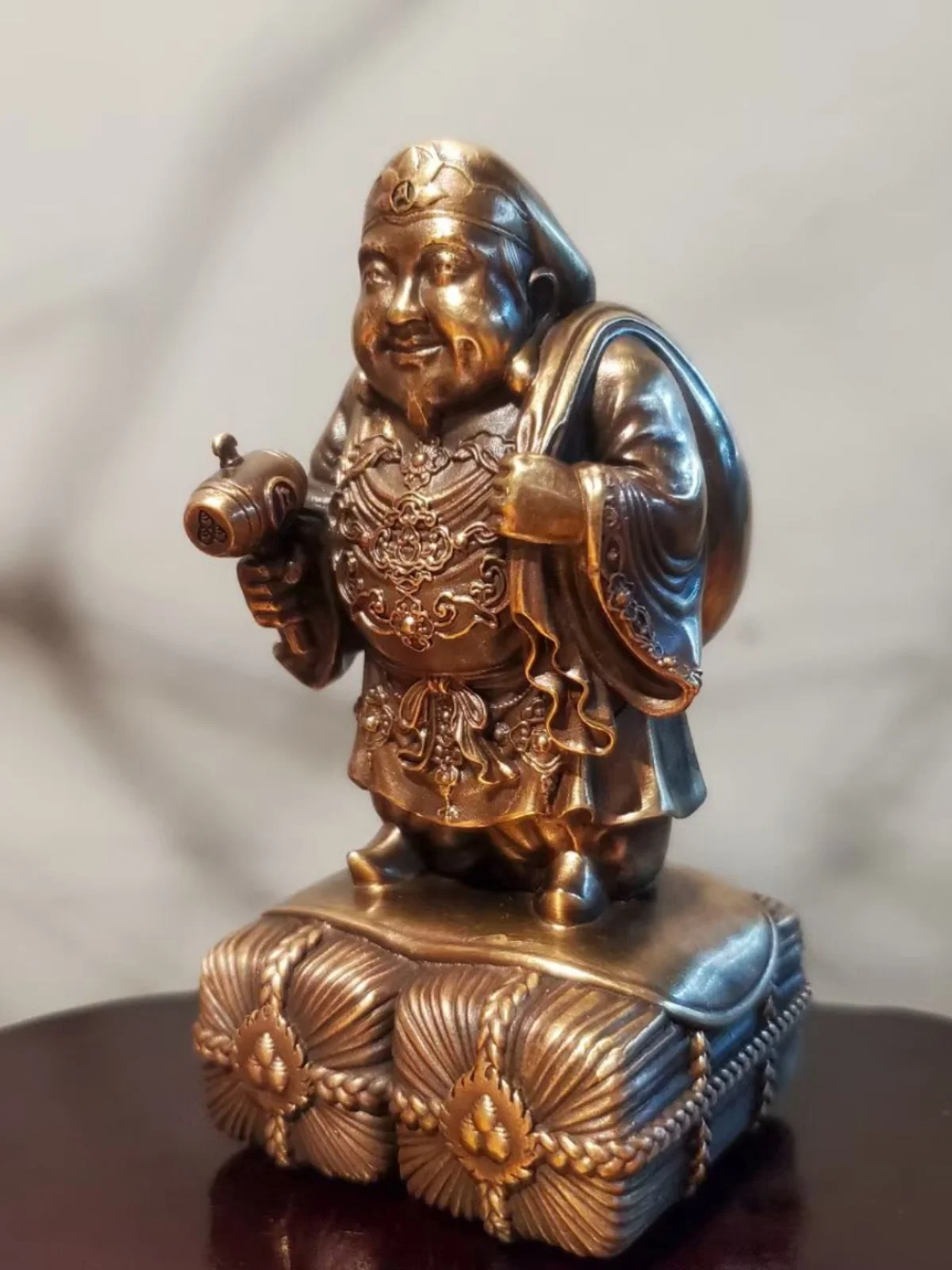 Pure copper Tang Mi Big Black Sky God of Wealth Buddha Statue Home Offering Ornament Lucky Maha Gala Dharma Protector Statue