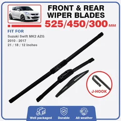 Front Rear Wiper Blades For Suzuki Swift AZG 2010 2011 2012 2013 2014 2015 2016 2017 Hatchback Windshield Windscreen Accessories