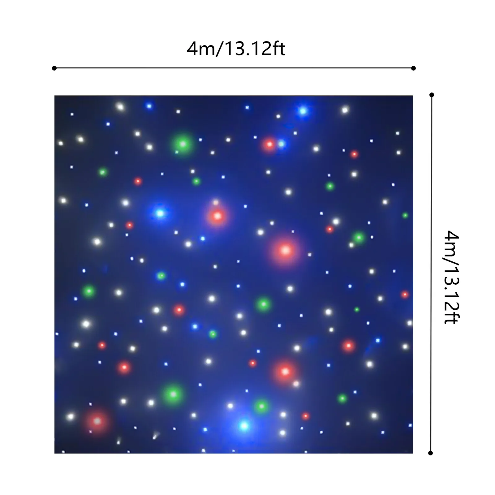 خلفية نجمة مسرح LED سوداء قماش مخملي مقاوم للهب، 320 مصباح LED متعدد الألوان ومقاوم للماء، لتزيين المناسبات على المدى الطويل