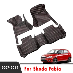 Carpets Car Floor Mats For Skoda Fabia 2014 2013 2012 2011 2010 2009 2008 2007 Custom Auto Interior Accessories Leather Rugs