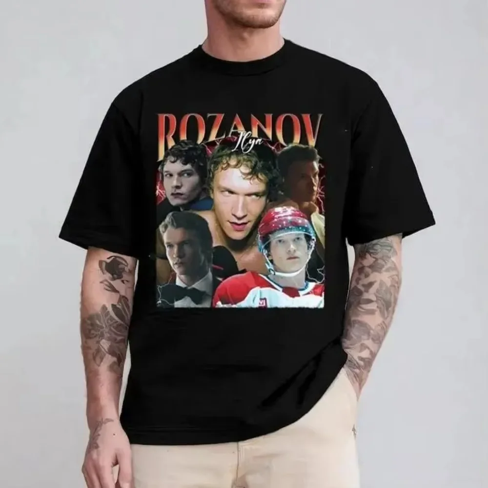 

Edgy Hockey Star Merch Ilya Rozanov Vintage Bootleg T-shirt Heated Rivalry Connor Storrie Fan Gift Spring and Summer New Product