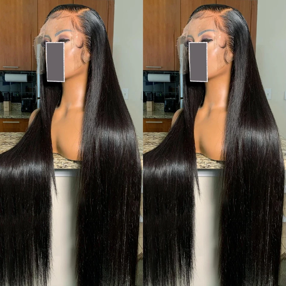 HD 5x5 Glueless Ready To Go Wear Straight 13x6 Lace Front Human Hair Wigs 30 40 Inch 250% Transparent 13x4 Lace Frontal Wigs