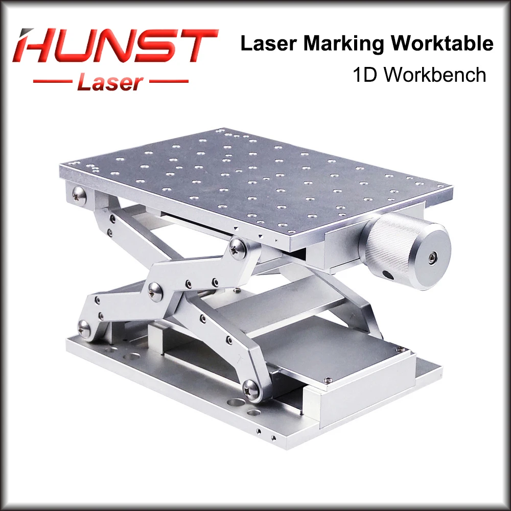 HUNST 1D Moving Worktable 210x150x75mm Table Portable Cabinet Case for Laser Marking Machine Manual Lift Platform