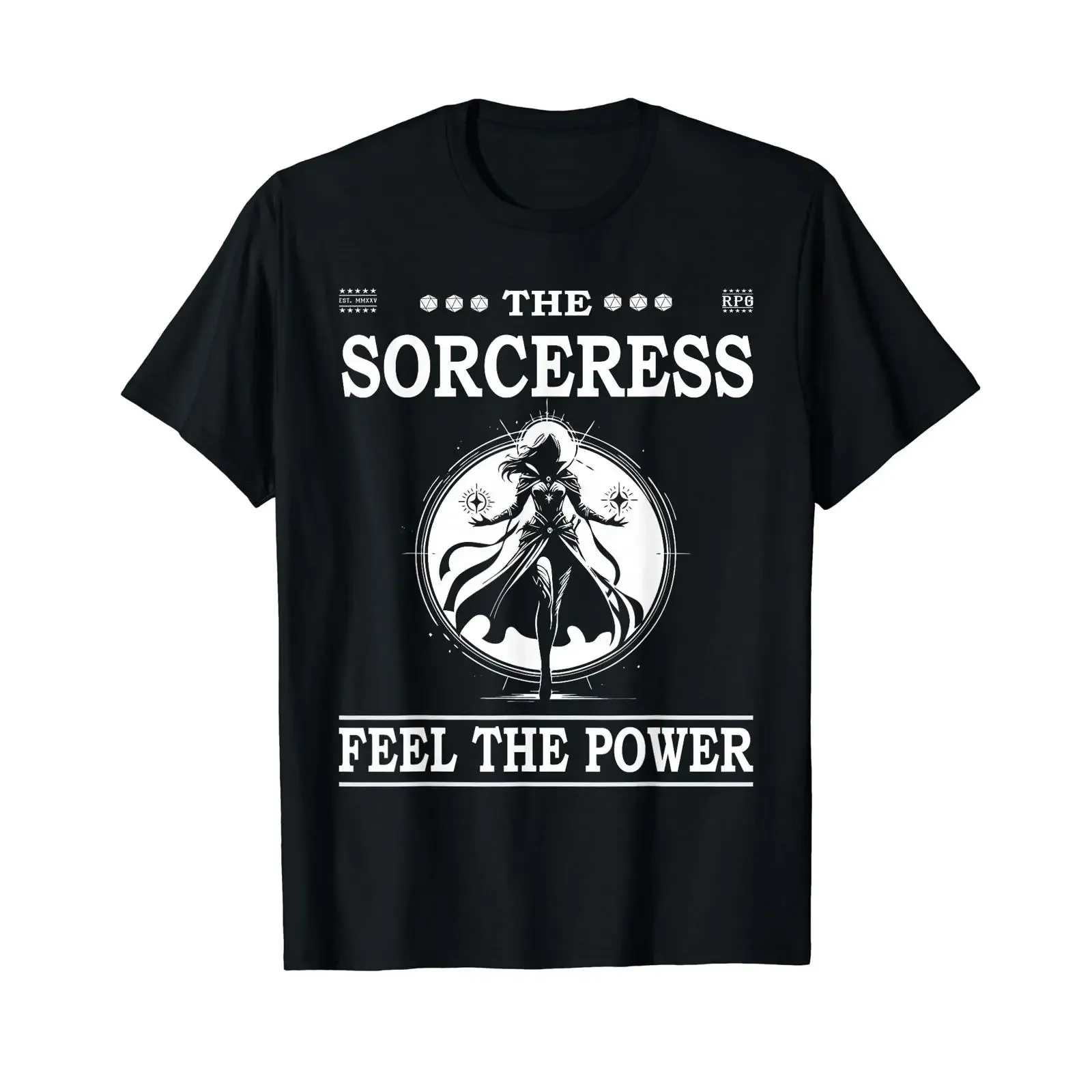 The Sorceress Feel Power Magic for role playing fans Affordable graphic T shirt vintage Washed fashion designer clothes Stylish