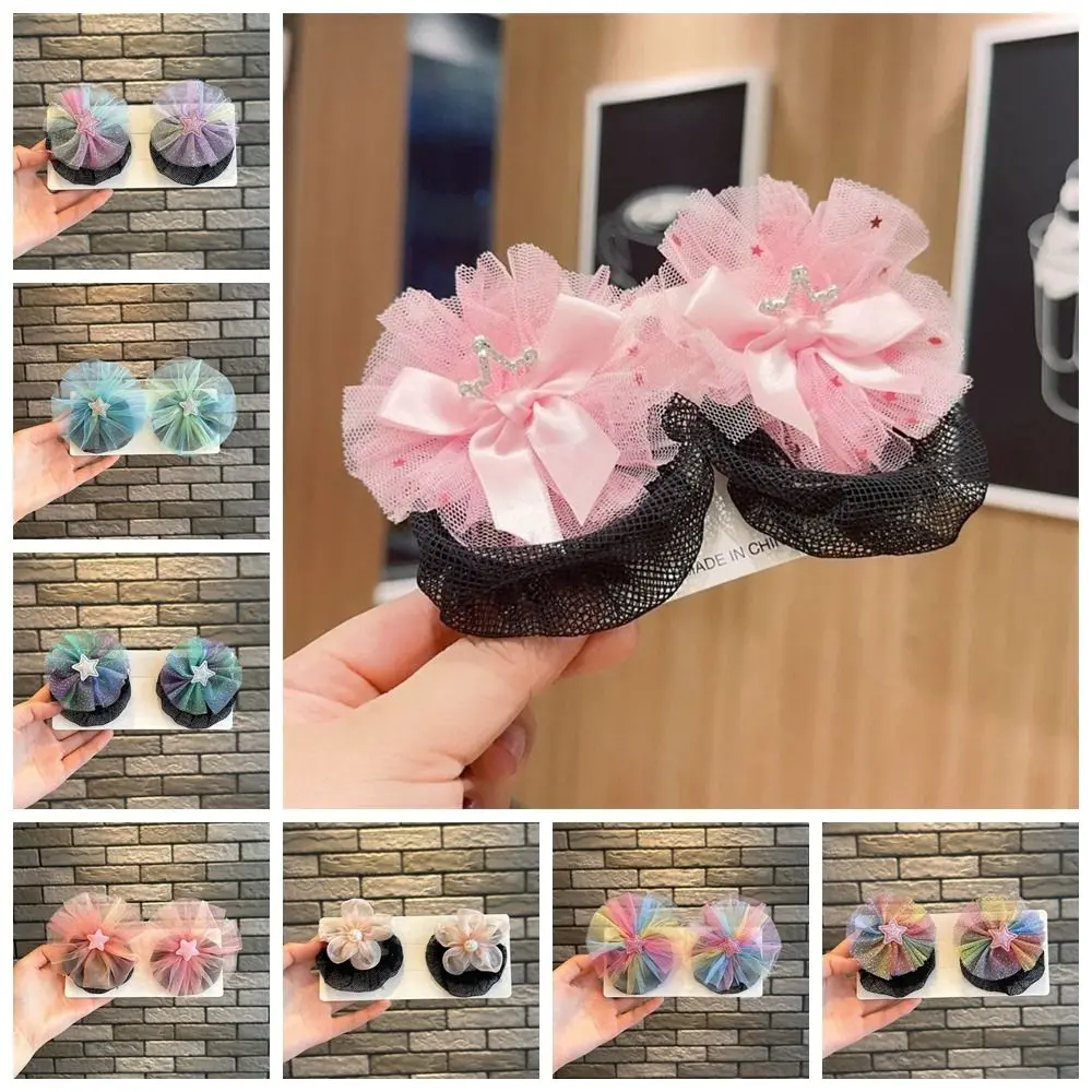 Accesorios para el cabello, redecilla de malla, Clip de resorte, redes para el cabello, estrellas, estrellas, pinzas para el cabello de princesa coloridas invisibles para niños