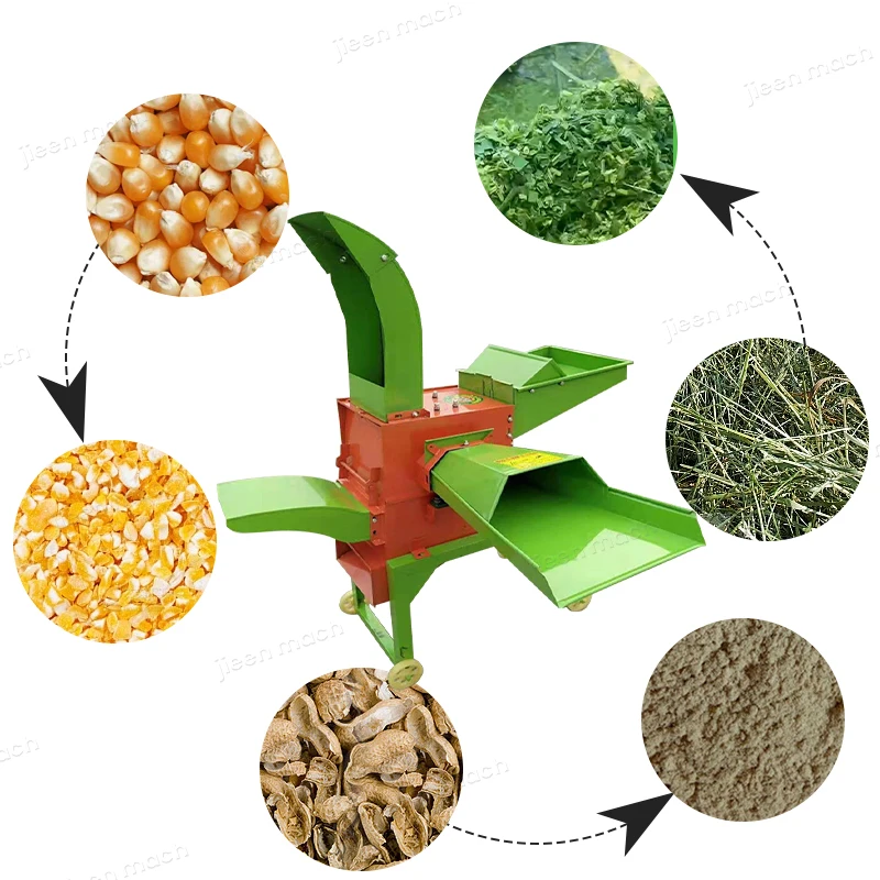 

【Hot】3 in 1 Combined Straw Crusher Grinder Hammer Mill Shredder Making Grass Forage Silage Feed Processing Chaff Cutter Machine