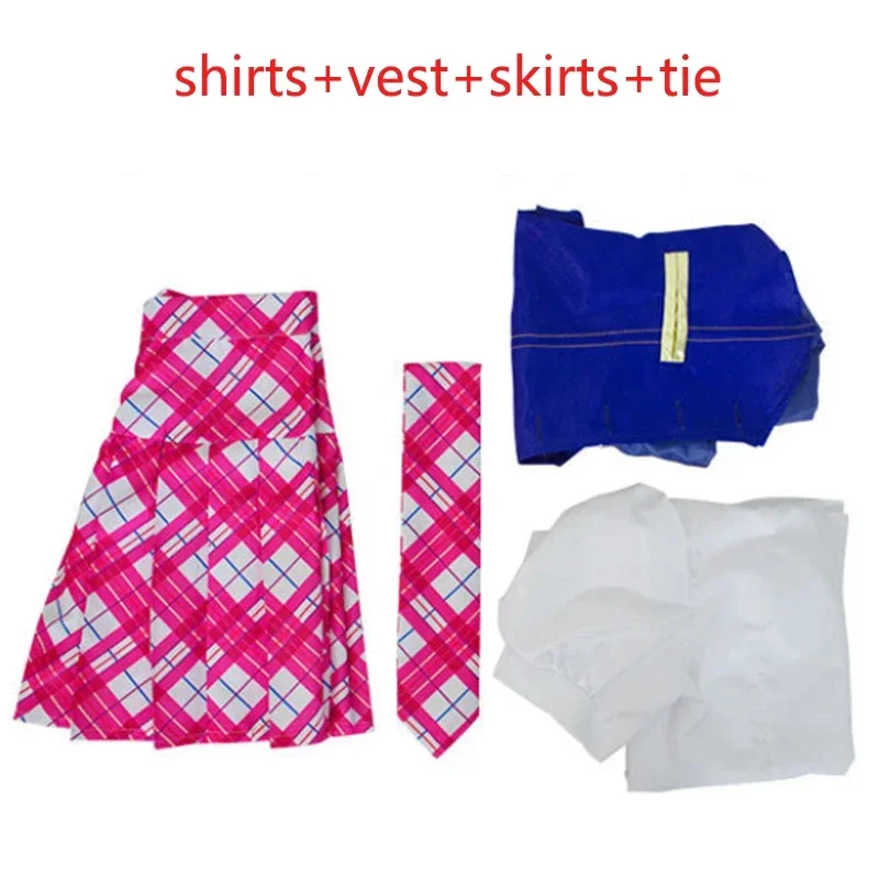SN88 Movie Barbiee Cosplay Costume Princess Dress Delancy Wen COS Outfit Women School Uniform Top Skirts Carnival Party* # 2@5