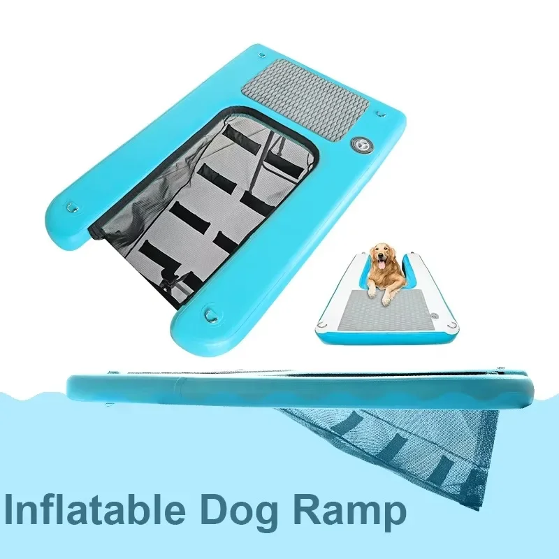

Надувной плавающий пандус для собак, плавающая нескользящая платформа из пенопласта EVA, пирс для собак, лодка для бассейна, надувной водный пандус для собак