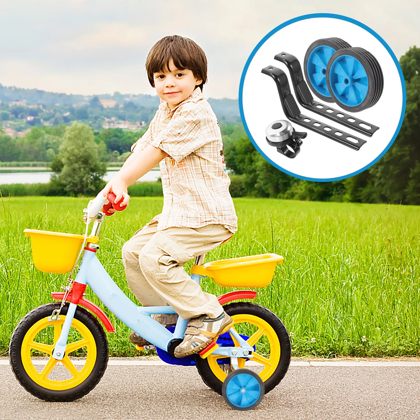 1Set Bike Train Wheels Children Auxiliary Wear-Resistant Replaceable Stabilisers for Kids Balance Learning Bicycle Accessories