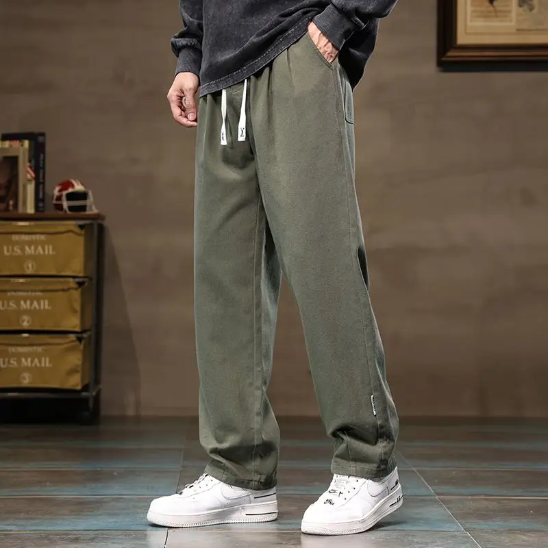 

Men's four season pure cotton floor pants, loose, comfortable, fashionable, versatile, straight leg pants, four-color size S-3XL