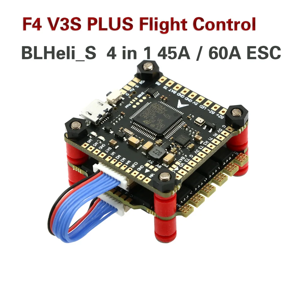 

LANNRC F4 V3S PLUS Управление полетом с 4 в 1 45A 60A ESC Satck OSD 2-6S 45A BLHeli_S ESC для траверсивных машин FPV Дрон