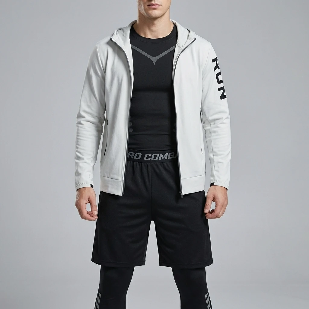 

Fitness Full Tracksuit Men Running Suit Set for Marathon Training Cycling Jogging Gym Sportswear 3 Pcs Training Suit Sweatpa