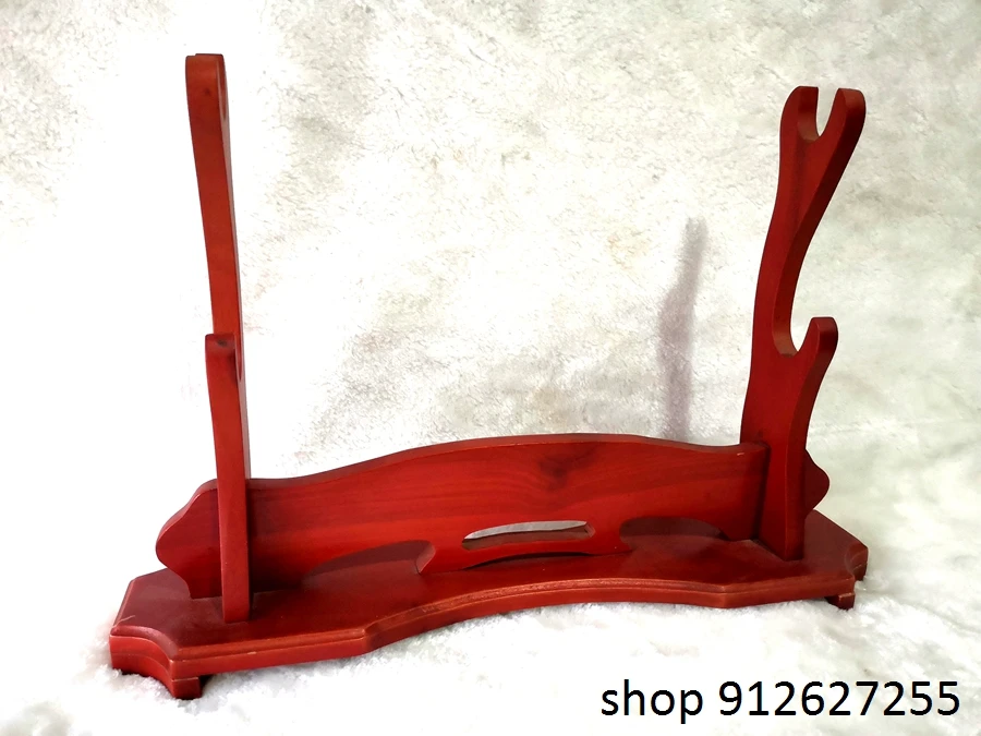 Red 2-tier Wooden Stand for Katana Nihonto Japanese Sword