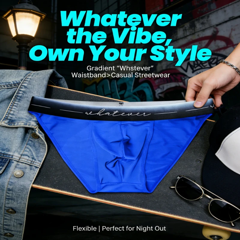 1 Piece Men's Street Style Ice Silk Briefs - Gradient 