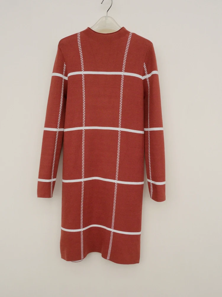 

Soft Skin-Friendly Woolen Sweater for Women round Ne Mid-Length Double Color Fake Camere Winter Faion Casual Sle