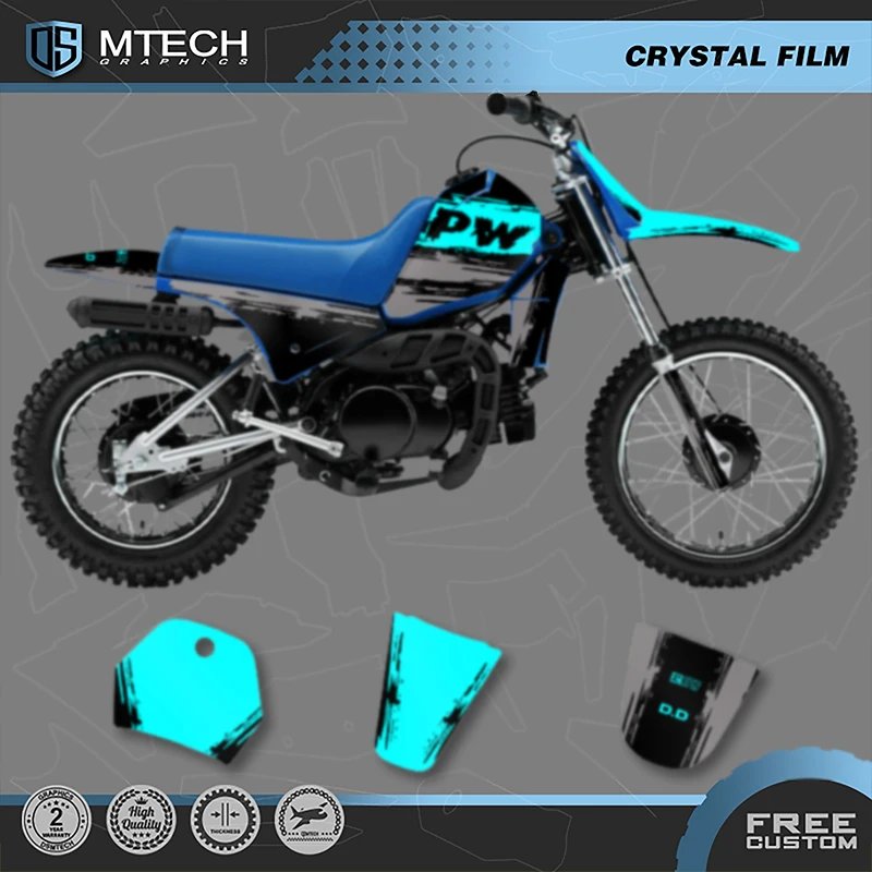 

DSMTECH Cutomized Team Graphics Background Decal Stickers kits For Yamaha PW80 PW 80 Motorbike Decoration 002