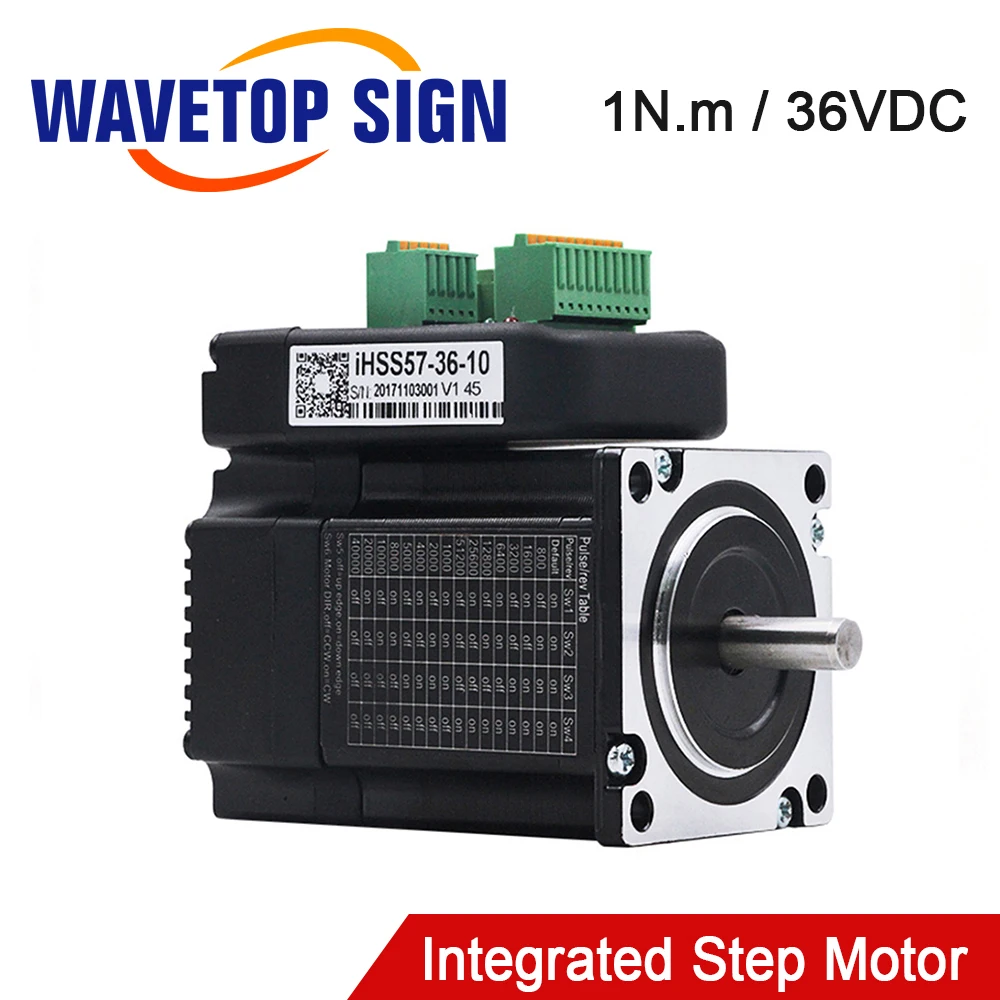 JMC 2Phase Nema23 1N.m 0-1500rpm Hybrid Integrated Closed Loop Stepper Servo Motor Driver 36VDC iHSS57-36-10 for CNC Router