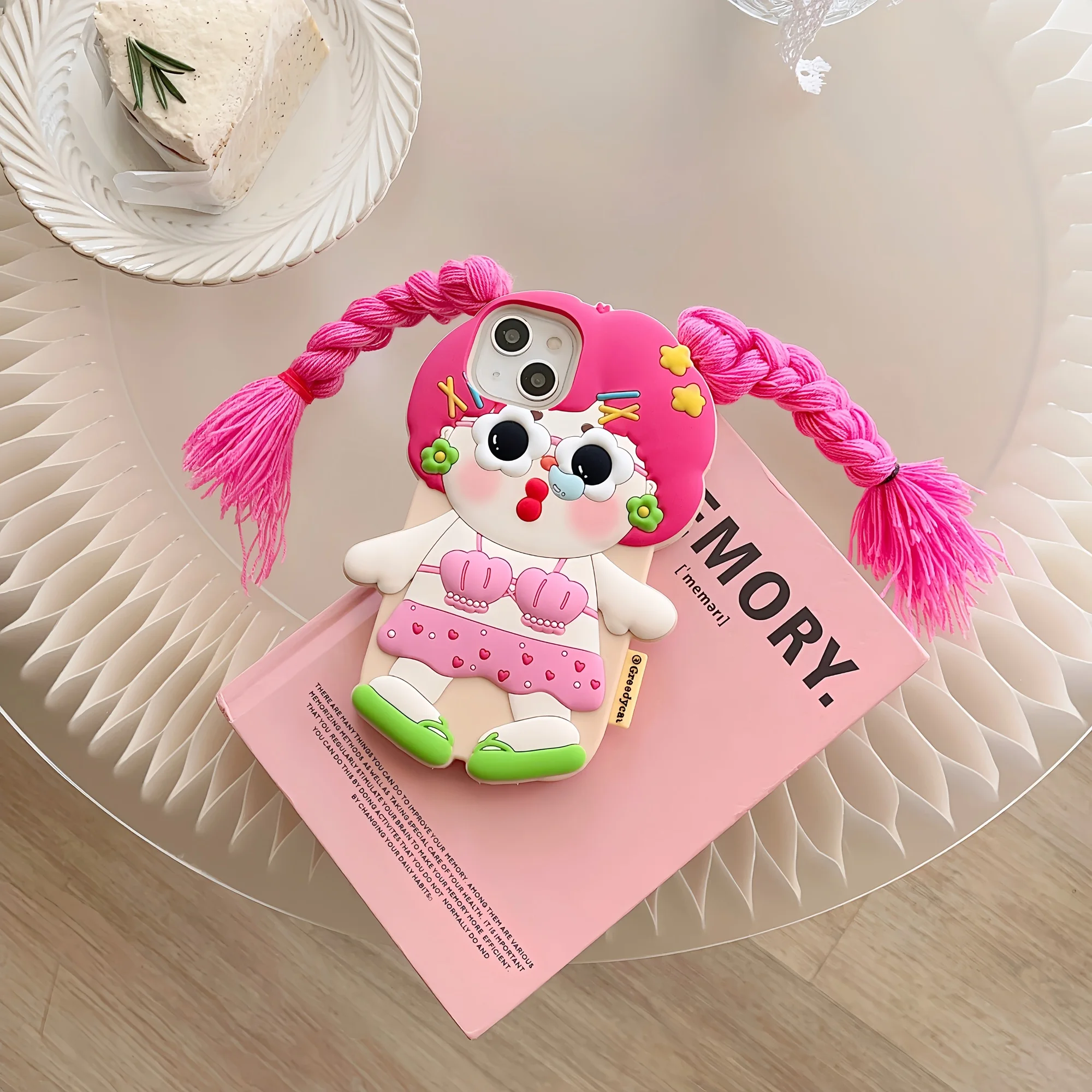

Bikini Girl Double Braids Multiple Types Hairstyle Design Phone Case For iPhone 17 12 13 14 15 16 11 Pro Max Anti Drop Case