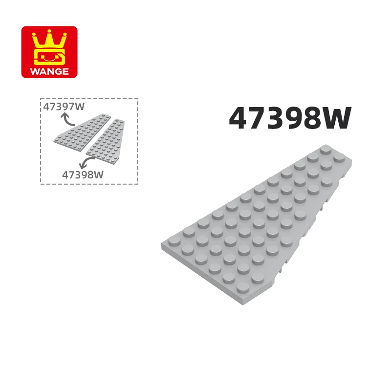 Wange 47398W 100g/14PCS 6x12 Right Wedge Building Block Moc Compatible with Brick DIY Children's Toy Assembly Gift