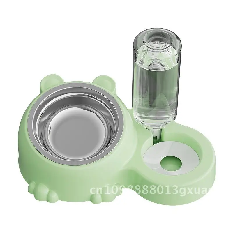 

Stainless Steel Cat Dinner Plate Dog Dinner Plate Cat Food Dog Food Basin Double Bowl Automatic Water Outlet Bowl Cat Bowl Dog