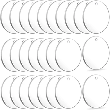 50pcs Clear Keychains Transparent Circle Discs Acrylic Blanks Keychain Bulk for Keychain…