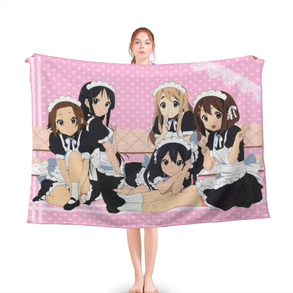 Japan Kawaii New-K-ON! Flannel Multifunction Warm Lid Blanket