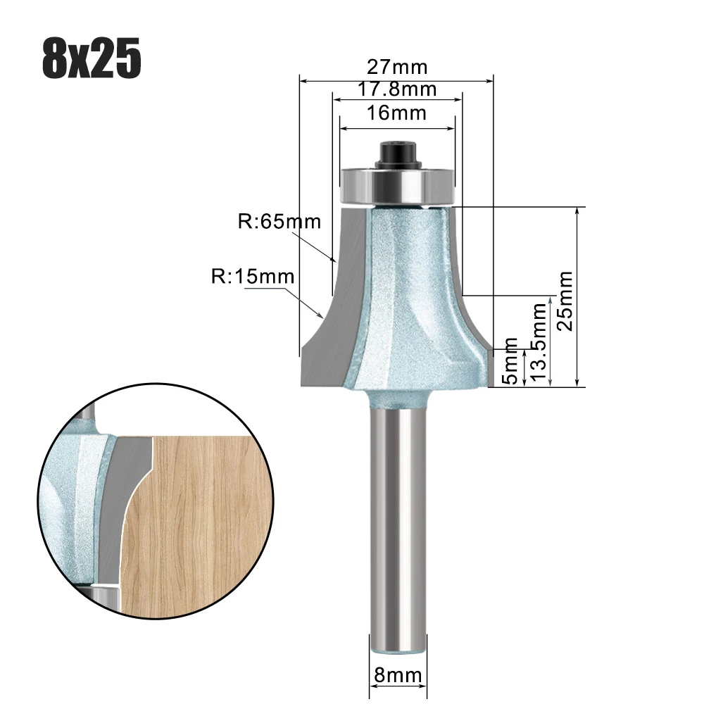 8mm 12mm 1/2′′Shank Undermount Bowl Bit Rouuter Bit Cutting Carbide Alloy With Woodworking Tool