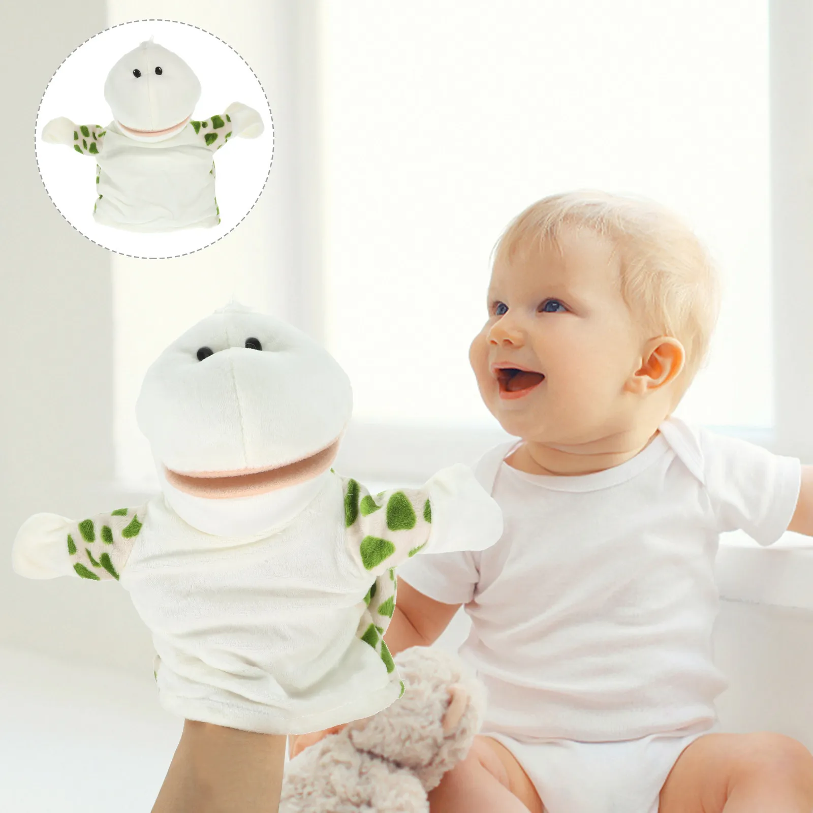 

Turtle Hand Puppet Stuffed Animal Meticulous Workmanship Realistic Modeling for Children Parent-Child Interaction