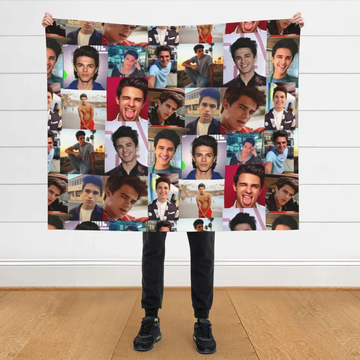 

Brent Rivera Collage Artwork Throw Blanket Summer Hairy wednesday cosplay anime Blankets