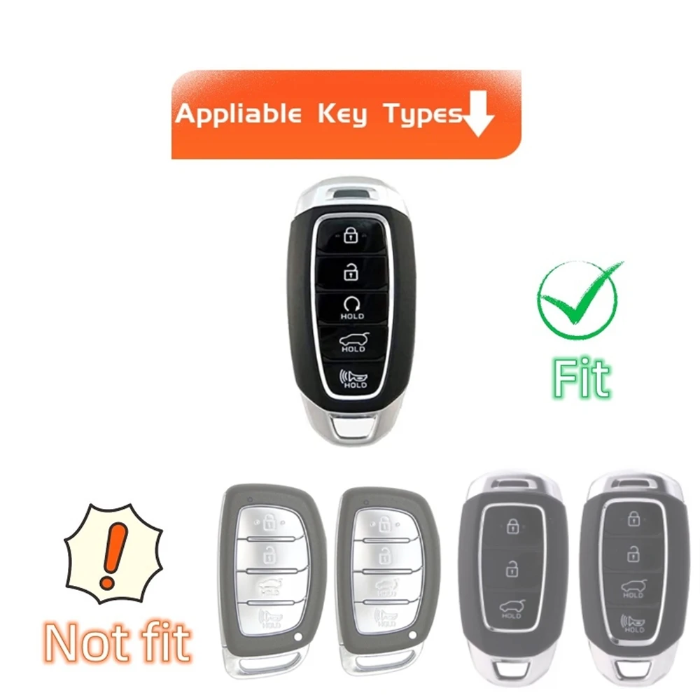 TPU Key Fob Cover with Keychain Lanyard for Hyundai Elantra GT Sport Santa Fe Palisade Kona