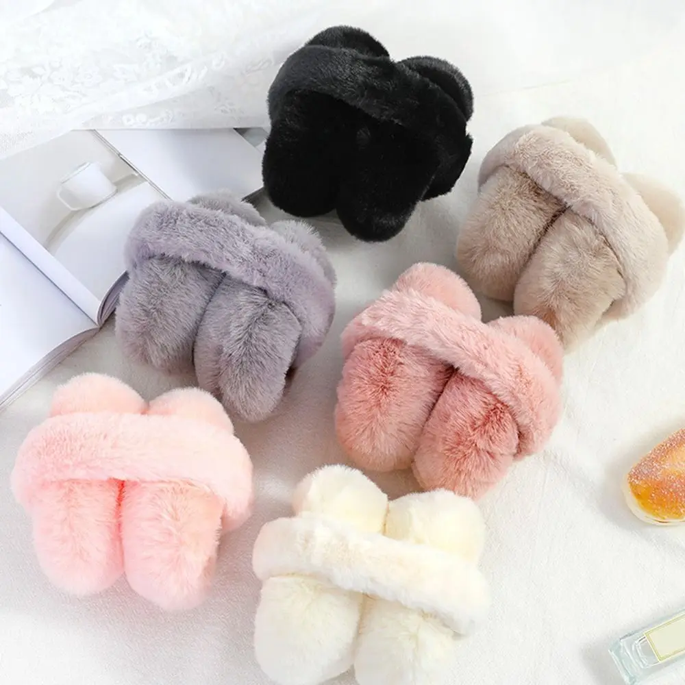 

Outdoor Ear Warmer Cold Protection Foldable Earflaps Winter Warm Soft Plush Earmuffs Faux Fur Ear-Muffs