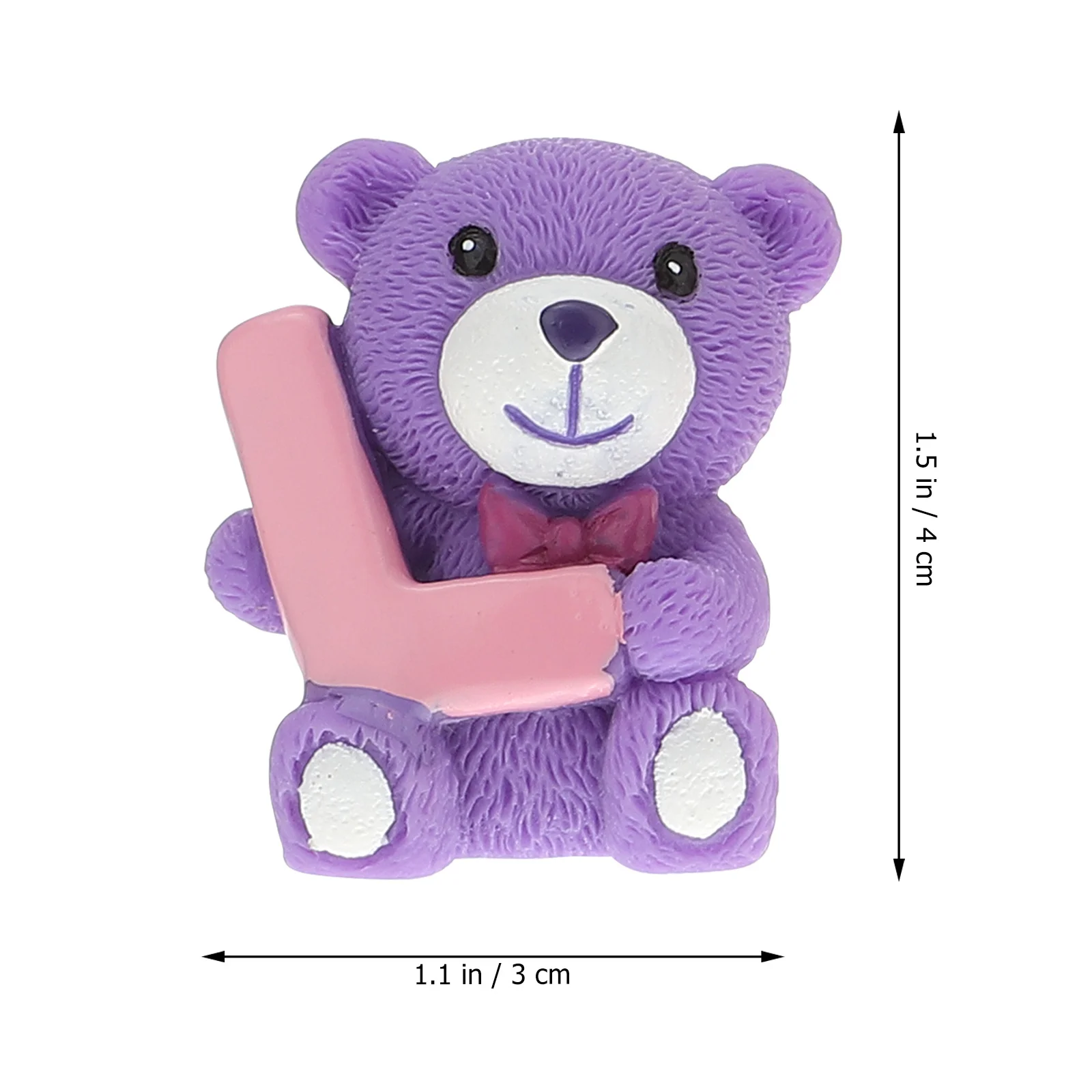 

1Set Purple Resin Bear Crafts 5cm Creative Love Desktop Adornment Romantic Valentines Day Cartoon Cake Toppers