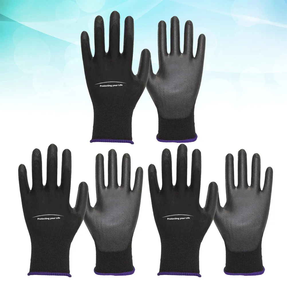 

3 Pairs Thicken Safety Gloves Lightweight Ventilation Work Gloves Wear-Resistant Waterproof for Construction Gardening