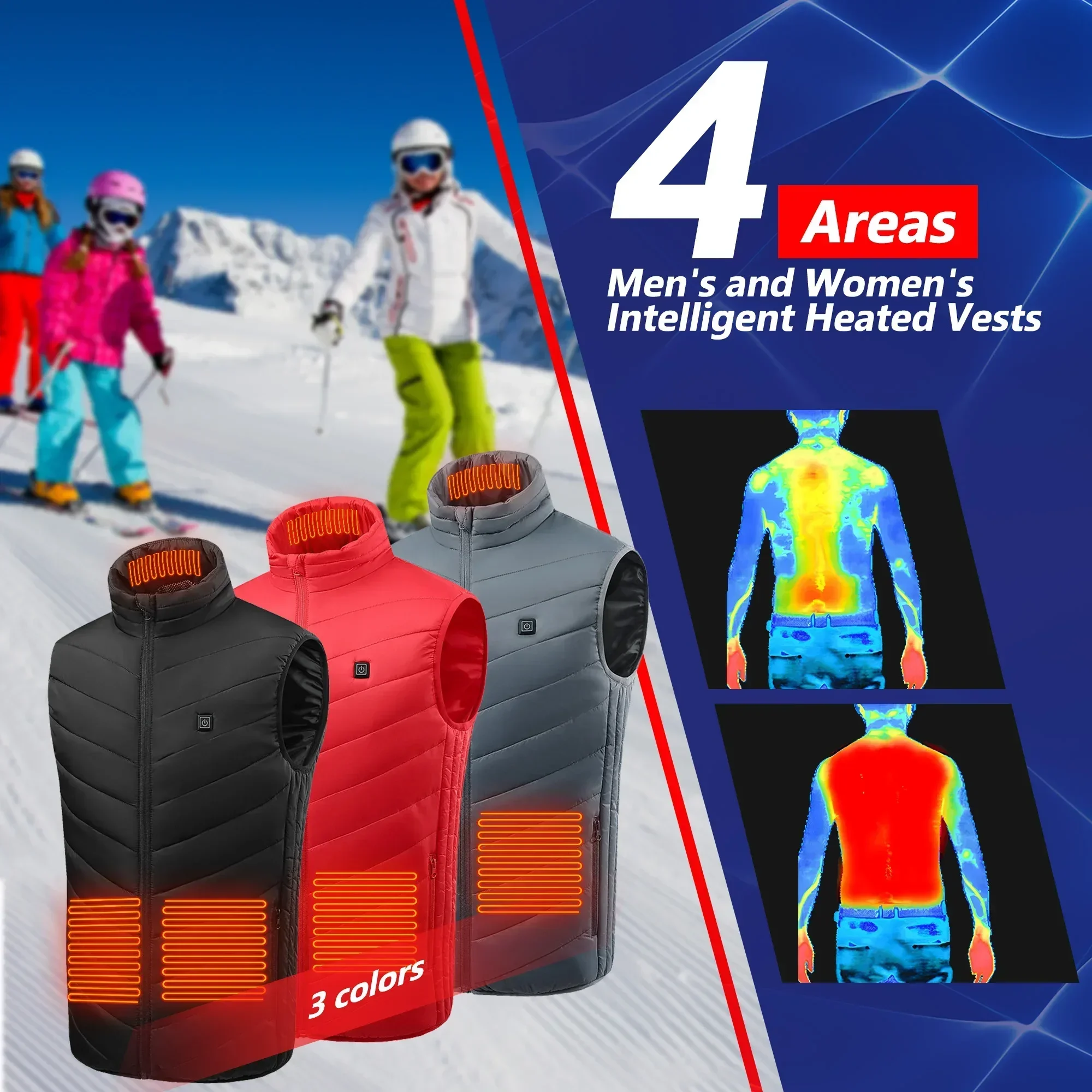21 Heated Vest Electric Heated Jackets Men Women Sportswear Heated Coat Coat Motorcycle USB Heating Jacket For Camping outdoor image 2