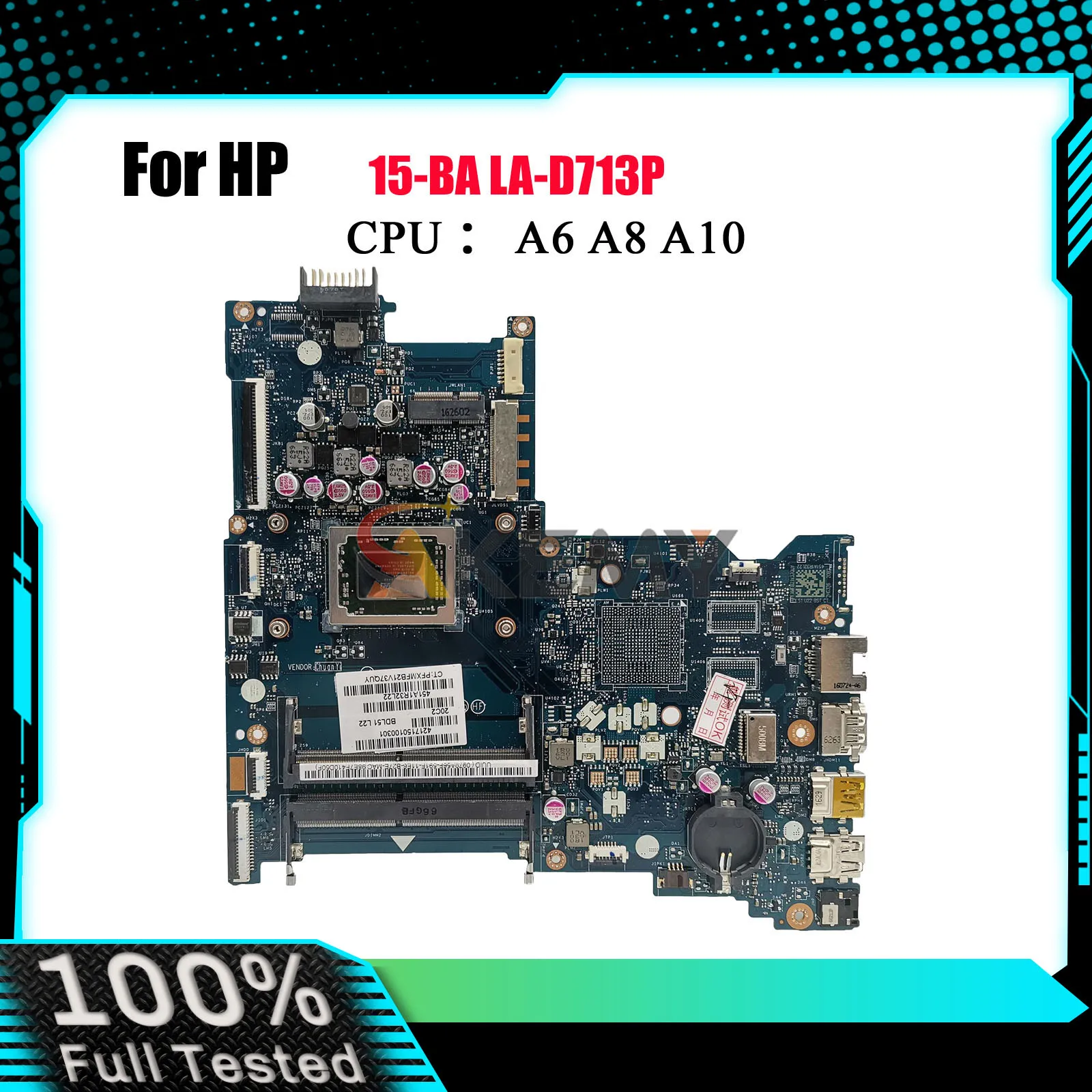 

LA-D713P Laptop Motherboard For HP Pavilion 15-BA 15Z-BA With A10 A12 CPU UMA 854957-601 854957-001 100% Fully Tested