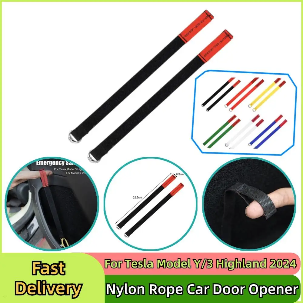 For Tesla Model Y/3 Highland 2024 Door Mechanical Switch Handle Emergency Puller Button Car Door Opener Rope Nylon Release Rope