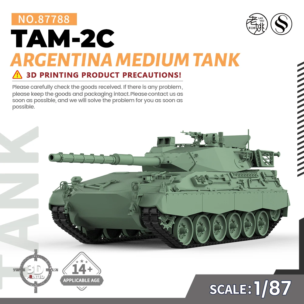 SSMODEL 788 V1.9 1/87 Military Model Kit Argentina TAM-2C Medium Tank WWII WAR GAMES