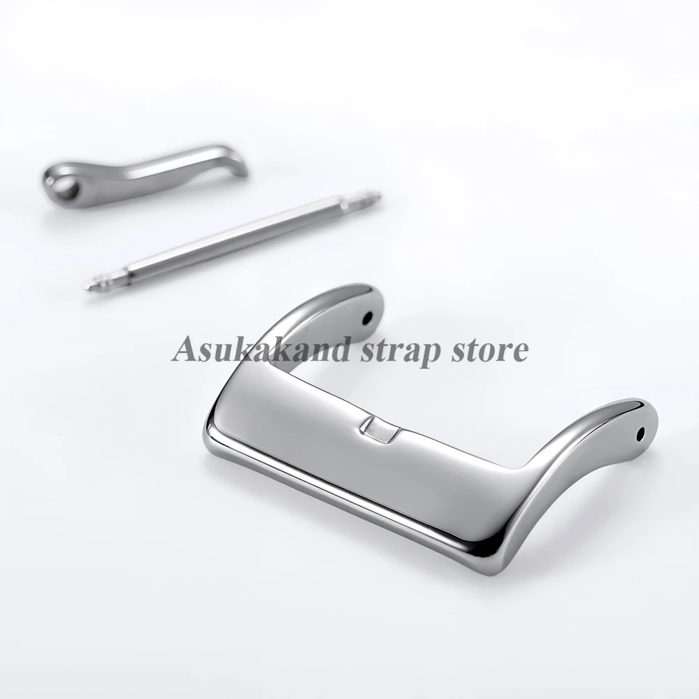 16 ミリメートル 18 ミリメートル 20 ミリメートルポリッシュステンレス鋼時計バックルピンクラスプ革シリコン時計バンドボタン交換アクセサリー