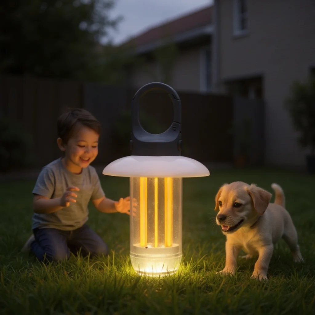 Usb Rechargeable Led Camping Light Waterproof Outdoor Post Lantern Garden Floor Fence Household Column Lamp Work Multifunctional