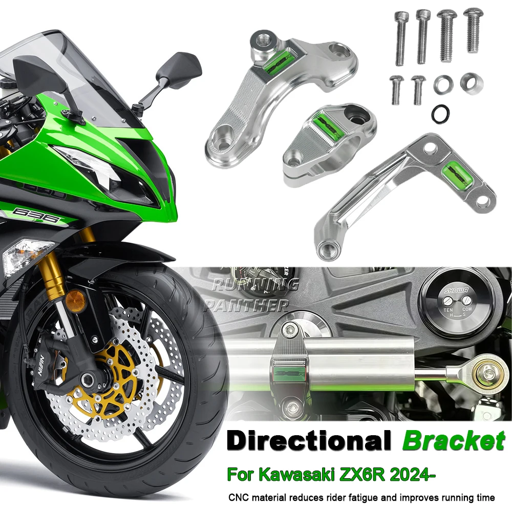 

NEW For Kawasaki ZX6R ZX 6R 2024- Motorcycle Stabilizer Steering Damper Bracket Mounting Kit Support Accessories