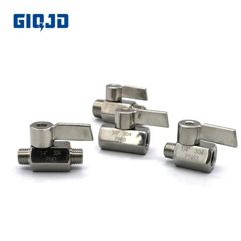 

1 шт./лот мини 2-ходовой шаровой кран с ручкой из нержавеющей стали 1/8 1/4 3/8 1/2 3/4 NPT резьба внутренняя и наружная SS304 для воды, масла, кислоты