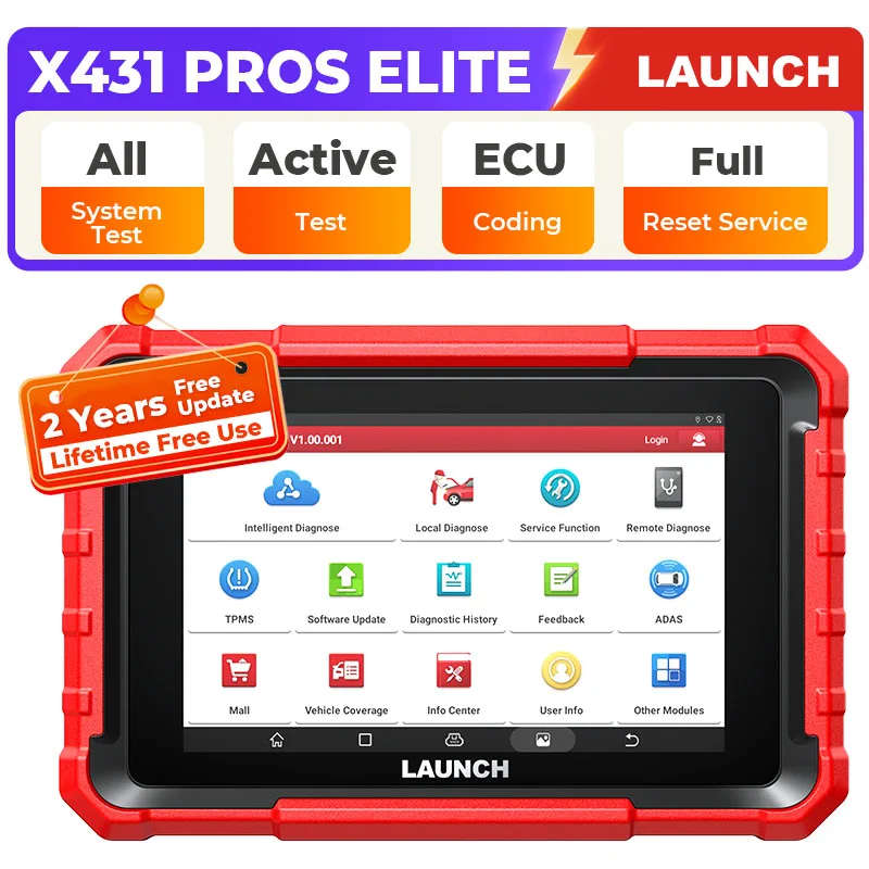 LAUNCH X431 PROS ELITE Auto-Diagnosegerät Professionelles OBD2-Diagnose-Auto-Werkzeug Scan Autoscanner 2 Jahre Kostenlose Updates