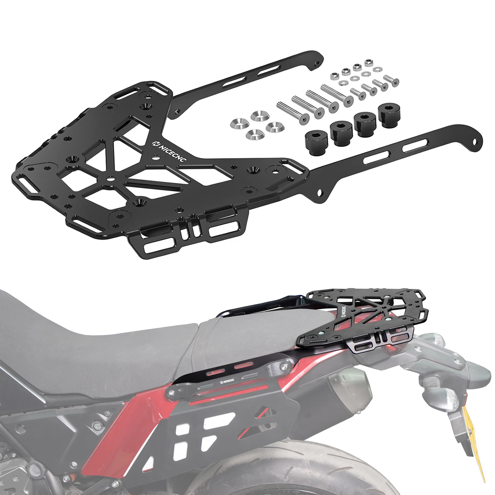 For 2019-2024 Yamaha Tenere 700 XTZ700 Rear Luggage Rack Motorcycle Saddlebag Side Carrier Brackets Grab Handles image 3