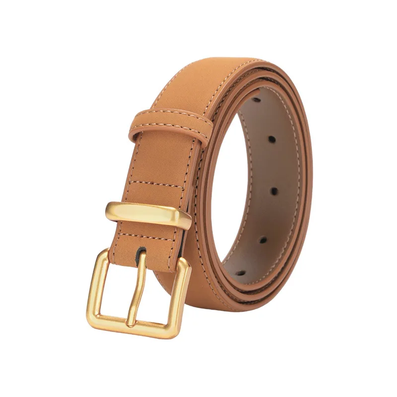 

Новый женский ремень из натуральной кожи из воловьей кожи, модный ремень с золотой пряжкой в стиле ретро, подходит для юбок и джинсов, универсальный ремень