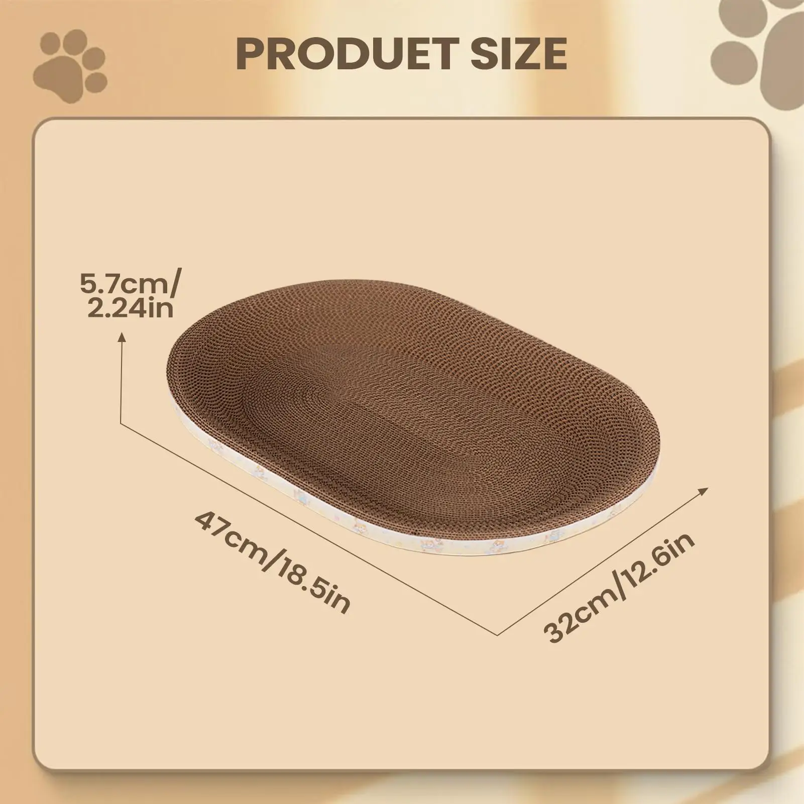 Katzen-Kratzmatte: Lustiges, atmungsaktives ovales Katzenbett, Kratzbett, Haustier-Sofa für Kätzchen zum Schlafen und Krallenpflegen im Wohnzimmer – Detail 3