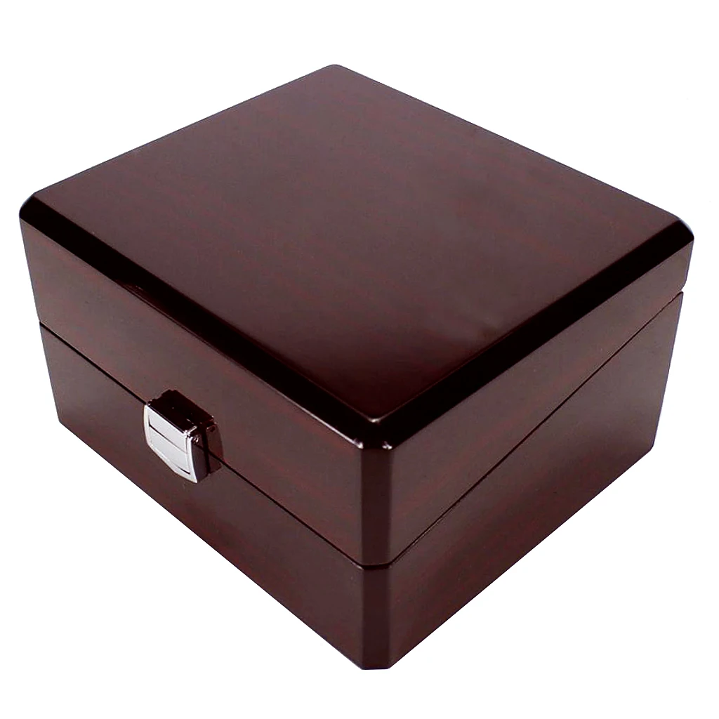 Decorative Storage Box Black Wood Watch Organizer Tray Jewelry Holder for Business or Personal Use