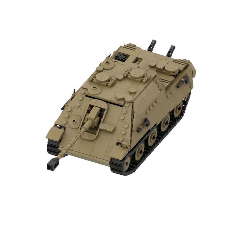 Military Tank Destroyer Model MOC Building Bricks War Equipment Style Modular Technology Gifts Holiday Assemble Toys Suit