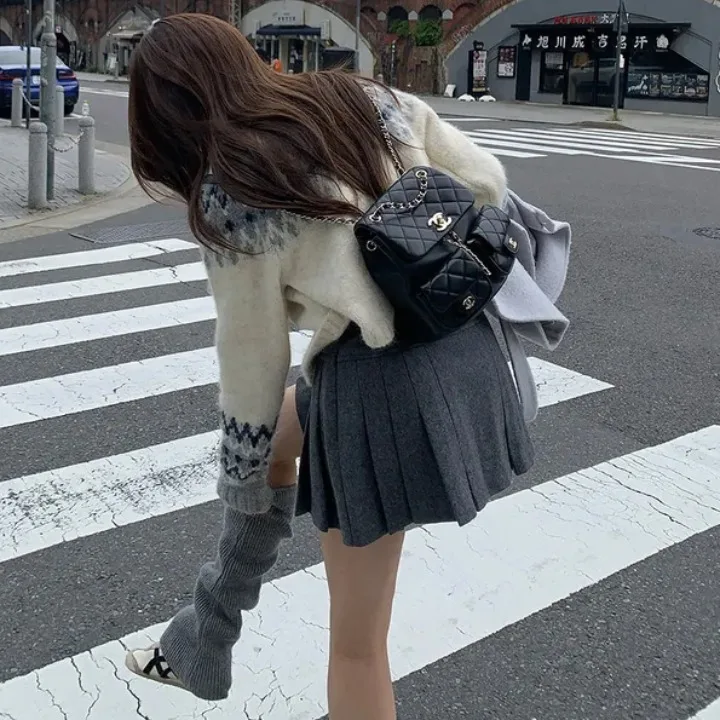 Suéter suelto para mujer Jaet Otoño Invierno nuevo Sle Vintage Fair Isle patrón perezoso Casual Top abierto Cardigan Sle