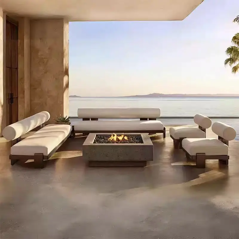 Modern Aluminum Outdoor Modular Sofa Set Weatherproof Garden Furniture for Luxury Villa Hotel Terrace