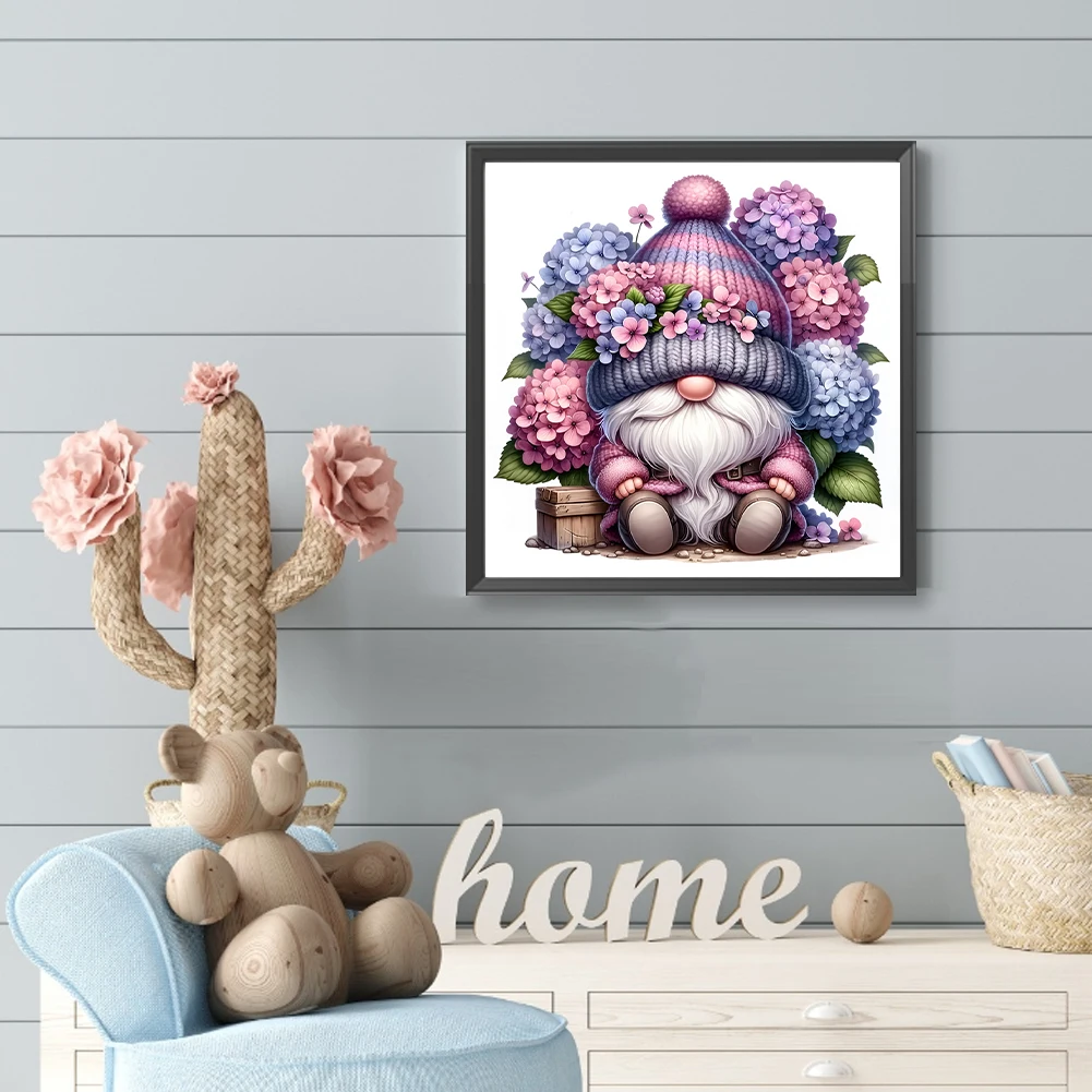 5D DIY 풀 라운드 드릴 다이아몬드 페인팅 라벤더 그놈 키트 홈 장식30x30cm